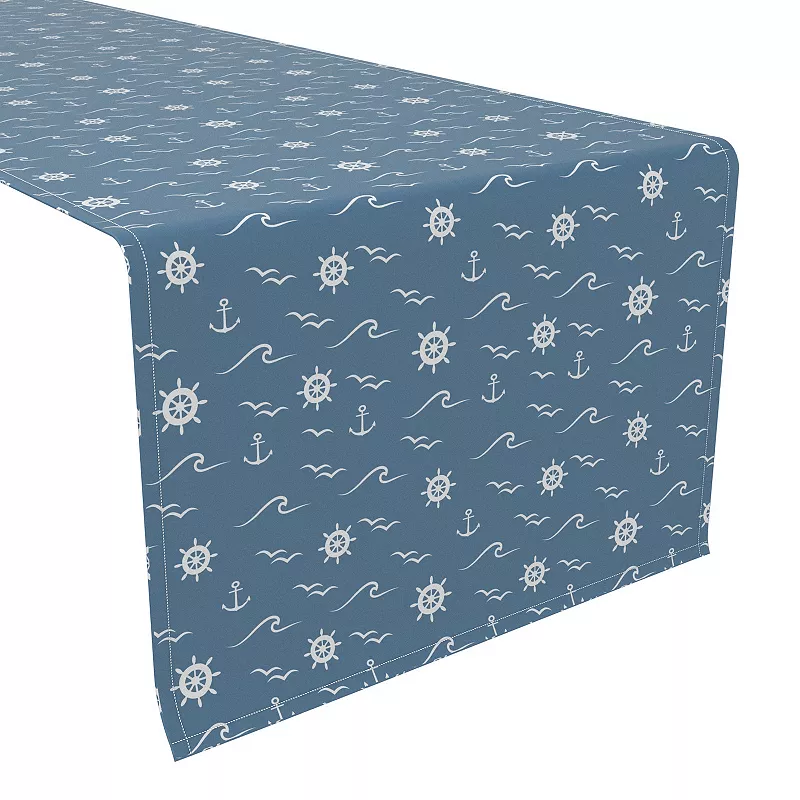 Table Runner， 100% Cotton， 16x90， Coastal Sea