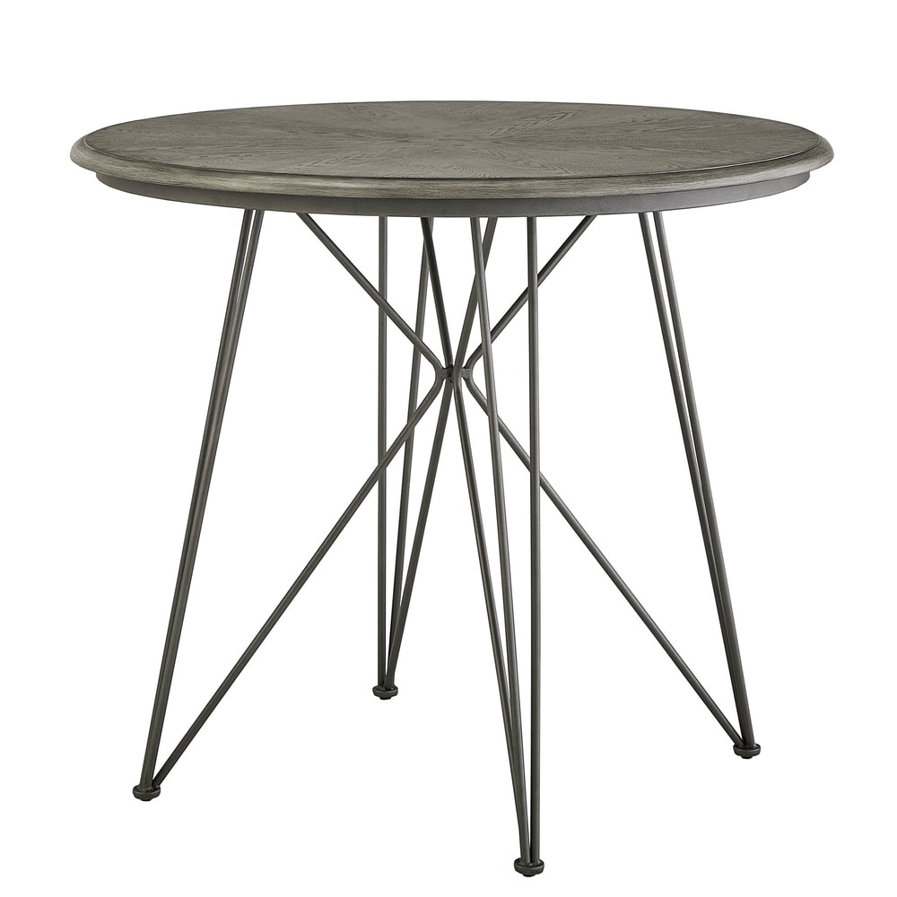 Mabel 42 inch Round Iron and Wood Counter Height Table or Dining Set by iNSPIRE Q Modern