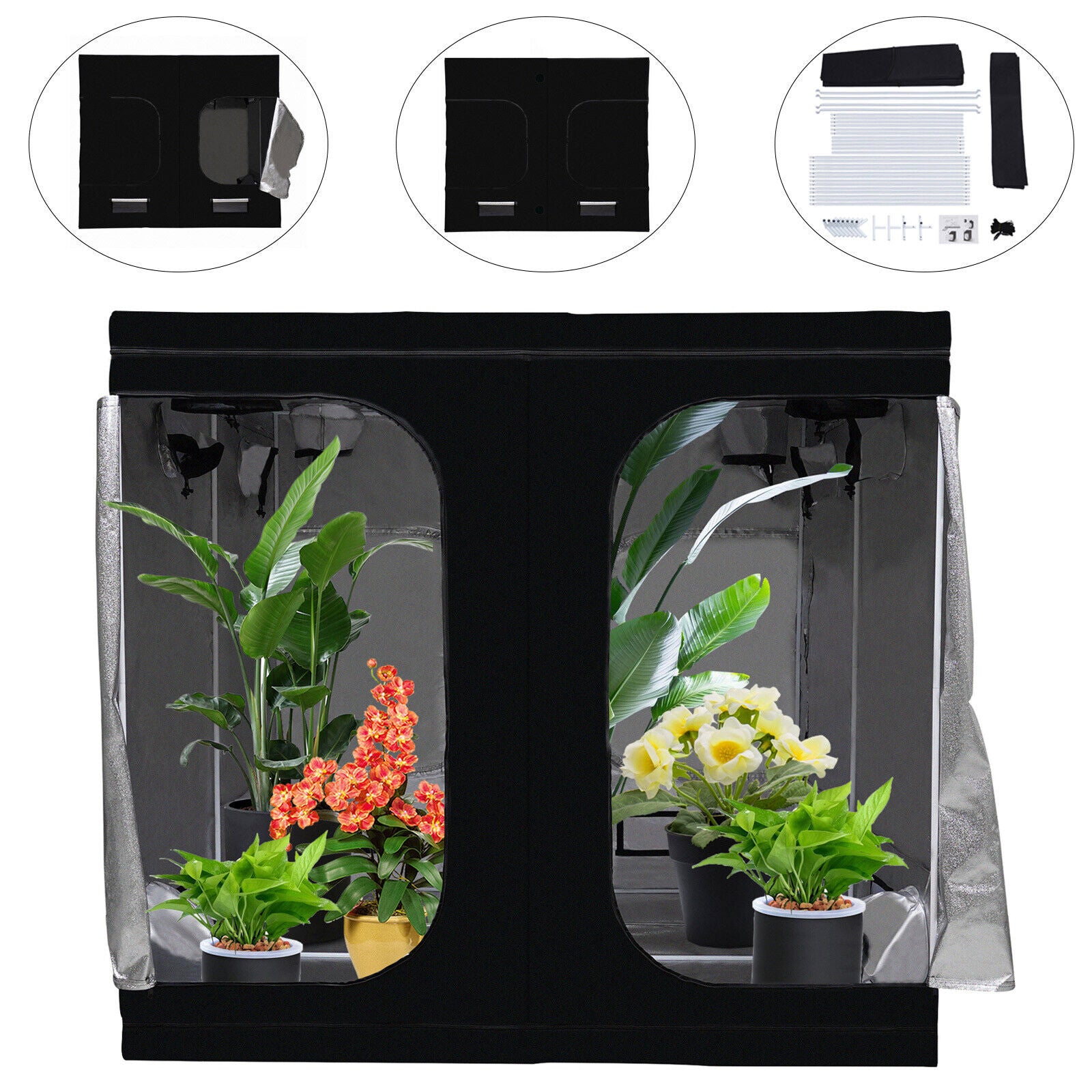 DENEST Indoor Hydroponic Grow Tent with  Window for Garden Plant Growing Waterproof