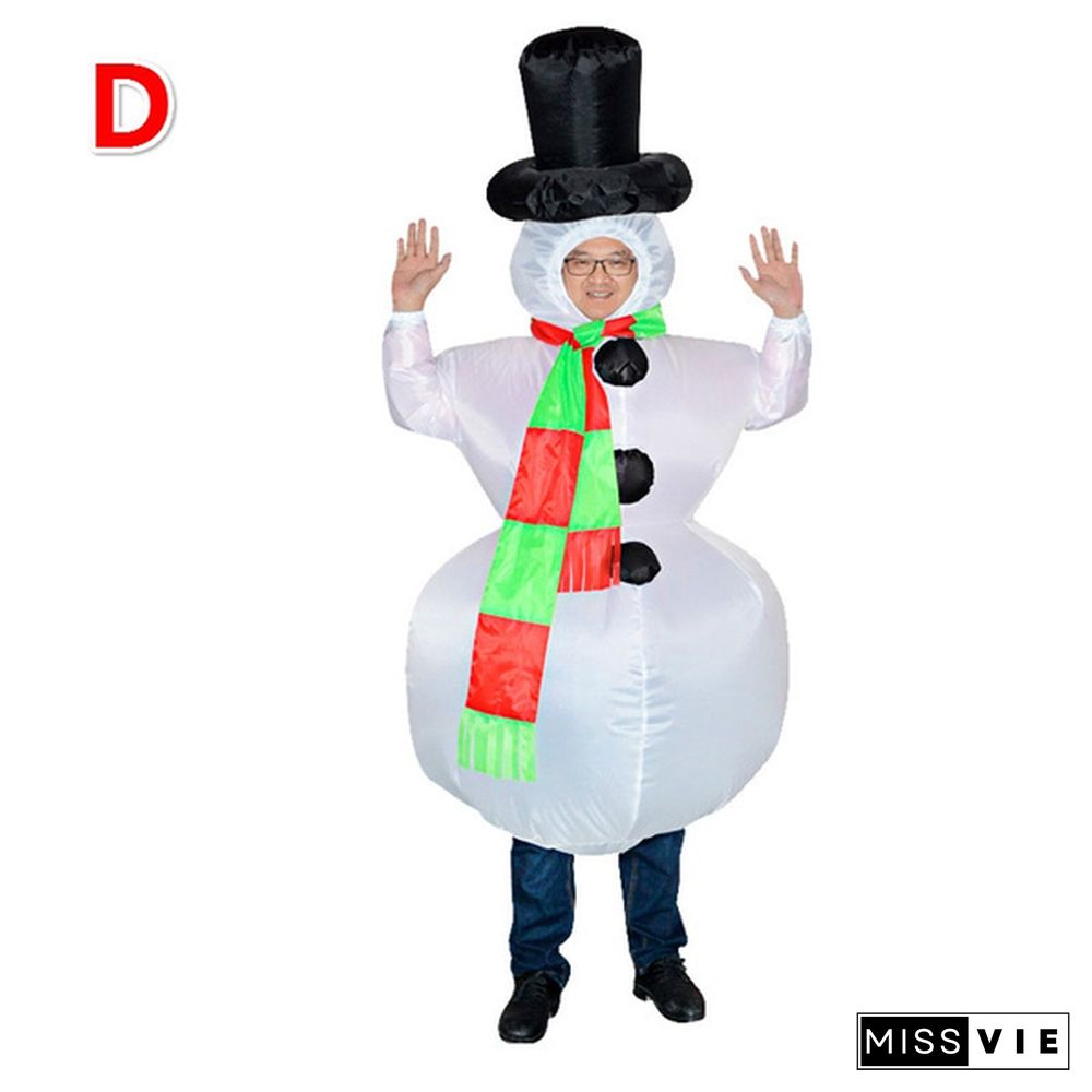 Christmas Inflatable Santa Claus Costumes Adult Kids Snowman Fancy Dress Halloween Carnival Cosplay Outfit Birthday Party Suit