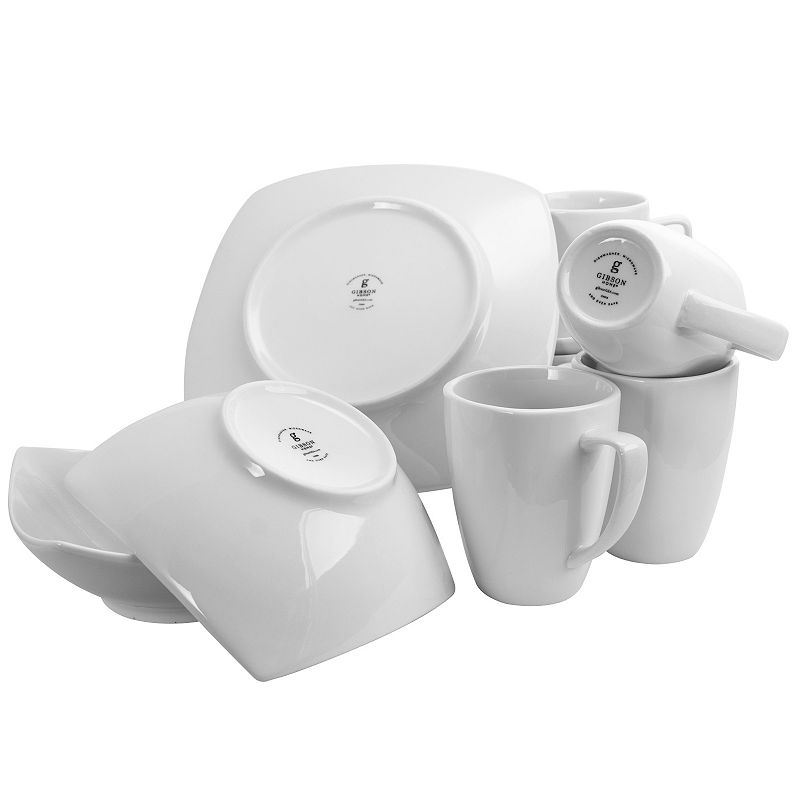 Gibson Home Zen Buffetware Square 12 Piece Dinnerware Set