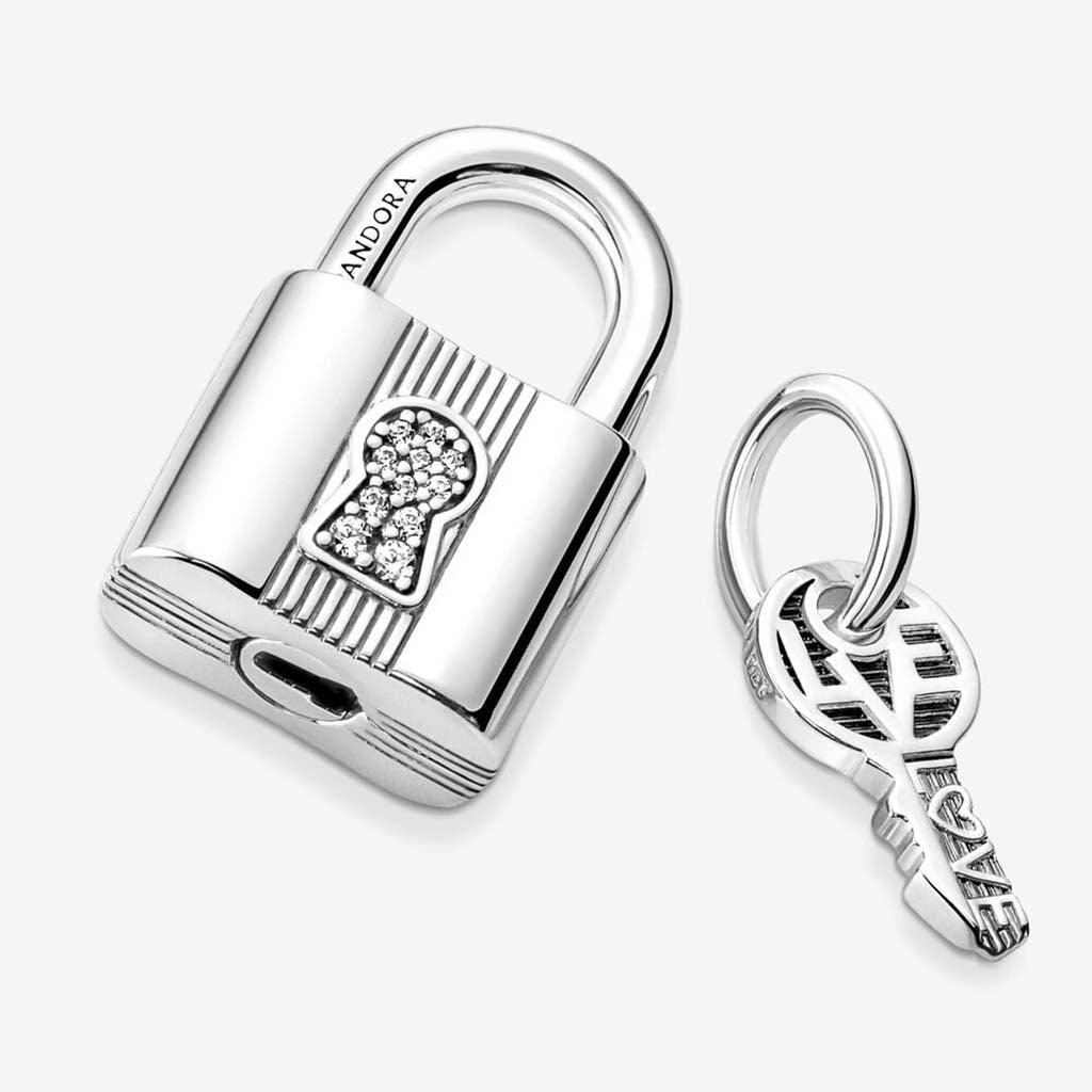 PANDORA  Padlock and Key Dangle Charm