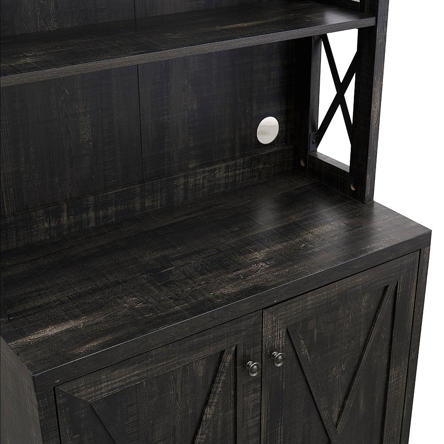 Gramercy Way Elegant Charcoal Bar Cabinet | kitchen Cabinet with Microwave Stand