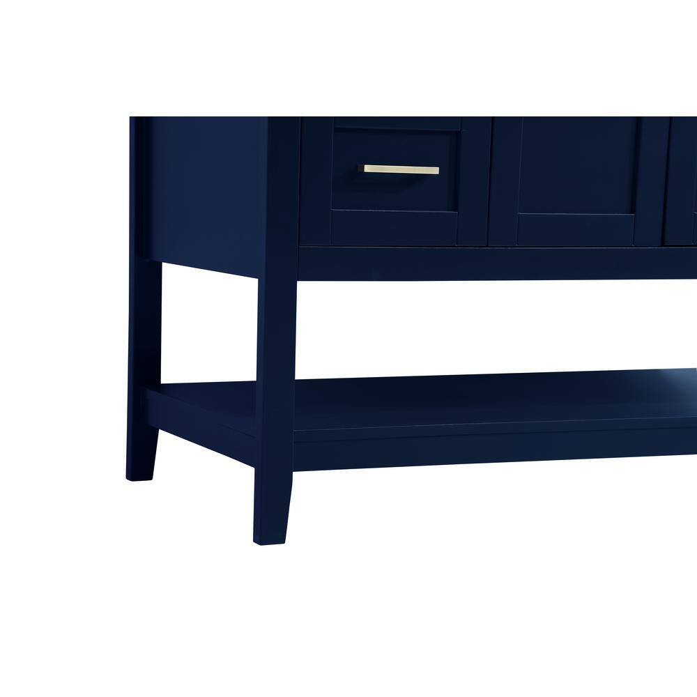 Timeless Home 48 in. W x 22 in. D x 34 in. H Single Bathroom Vanity in Blue with Calacatta Quartz TH32048Blue