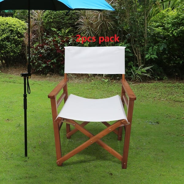 Wooden+ Canvas Folding Chair 2pcs/set - Overstock - 35780449