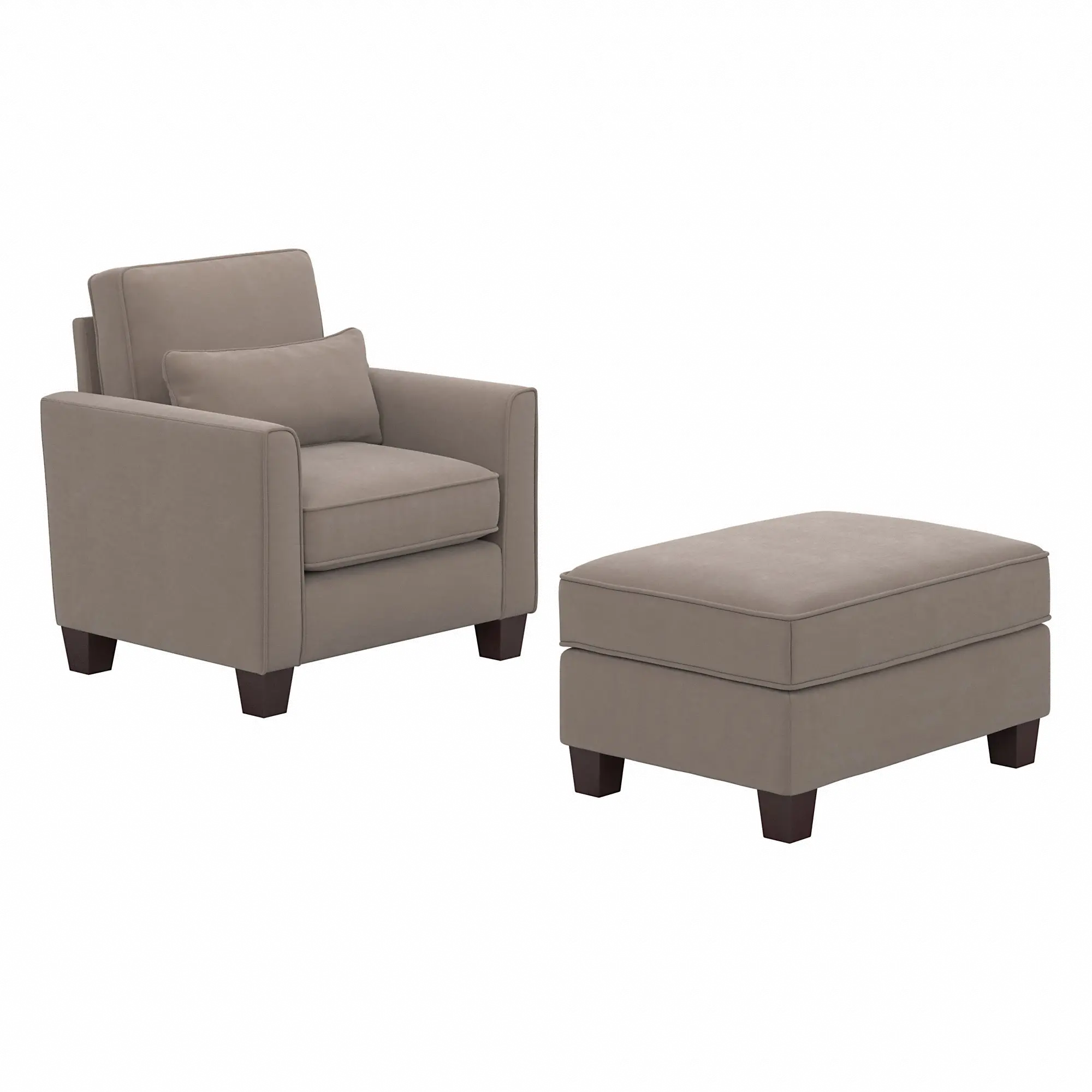 Flare Tan Microsuede Accent Chair with Ottoman Set