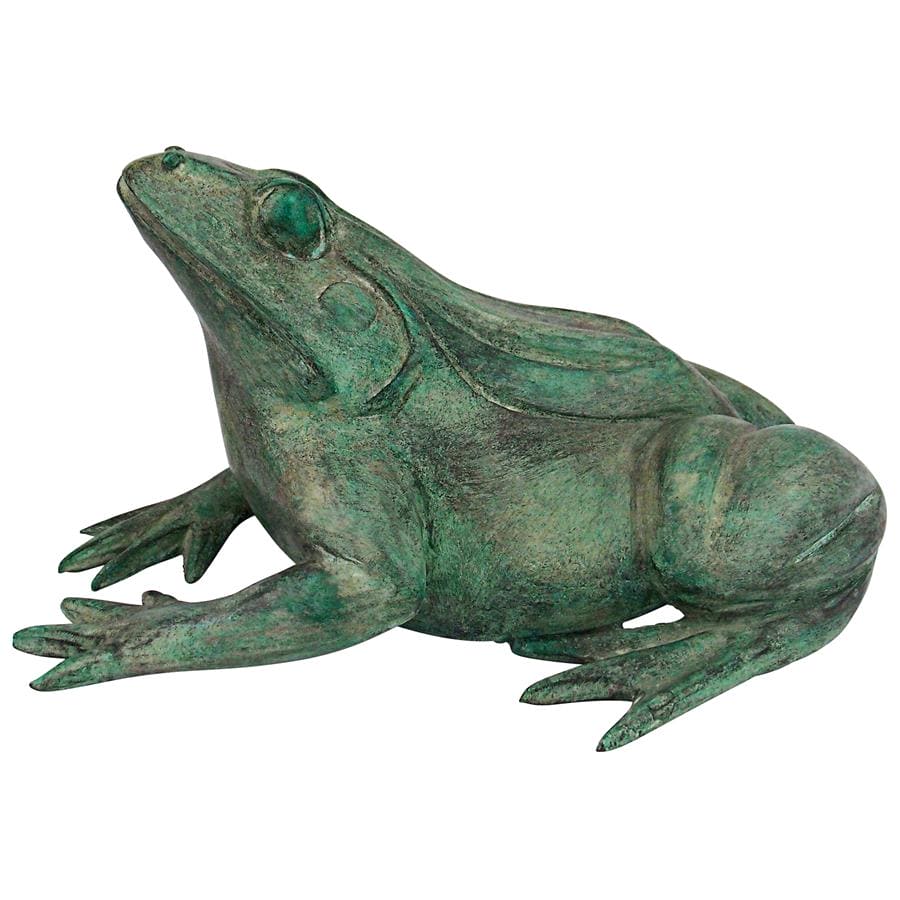 Bull Frog Cast Bronze Medium Garden Statue by Design Toscano