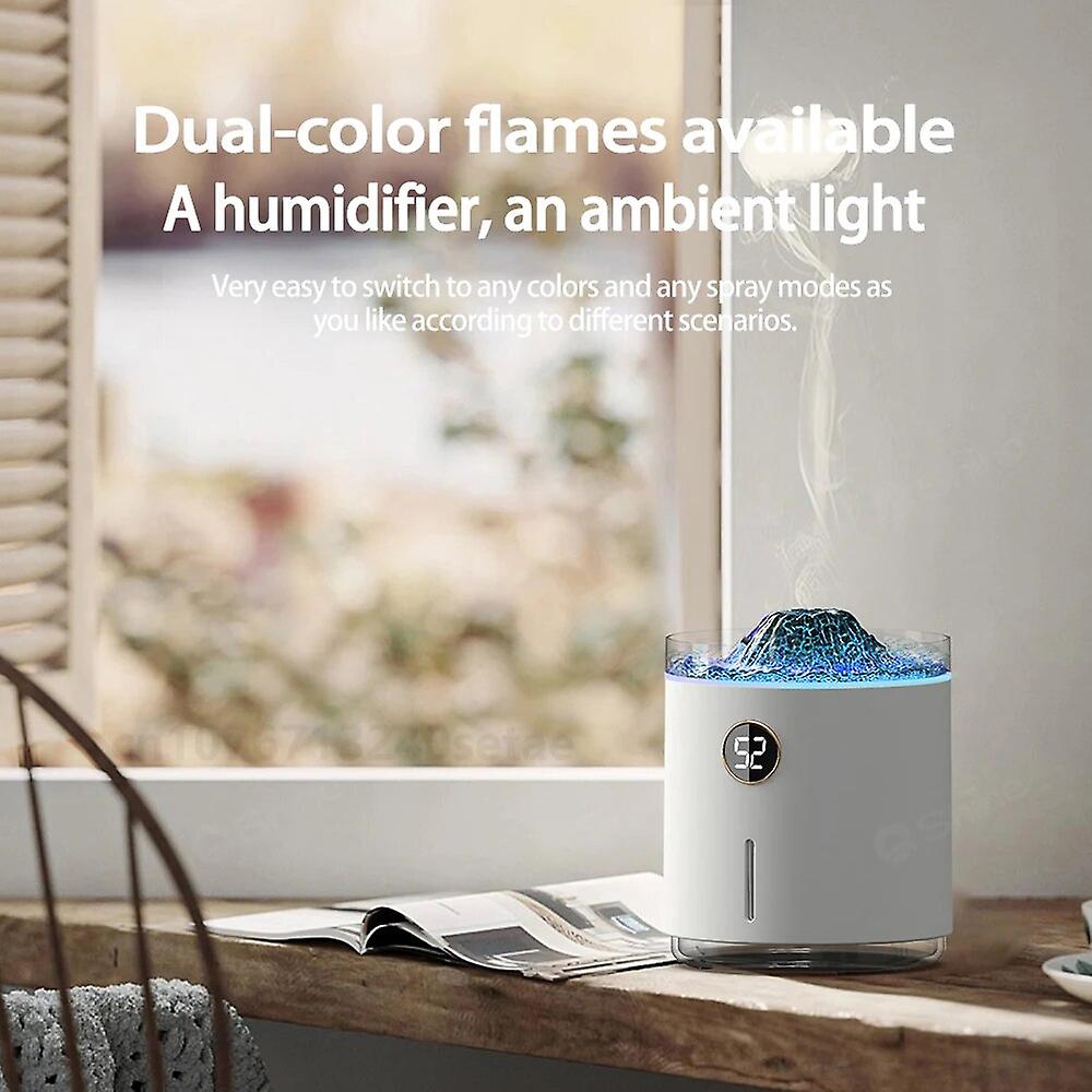 New Rechargeable Volcanic Flame Aroma Diffuser Humidifier Aroma Essential Oil Diffuser H2o Humidifier With Led Display Screen