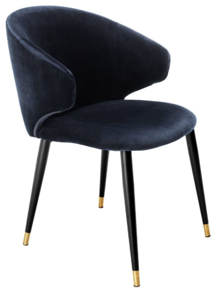 Blue Velvet Dining Chair  Eichholtz Volante   Midcentury   Dining Chairs   by Oroa   Distinctive Furniture  Houzz