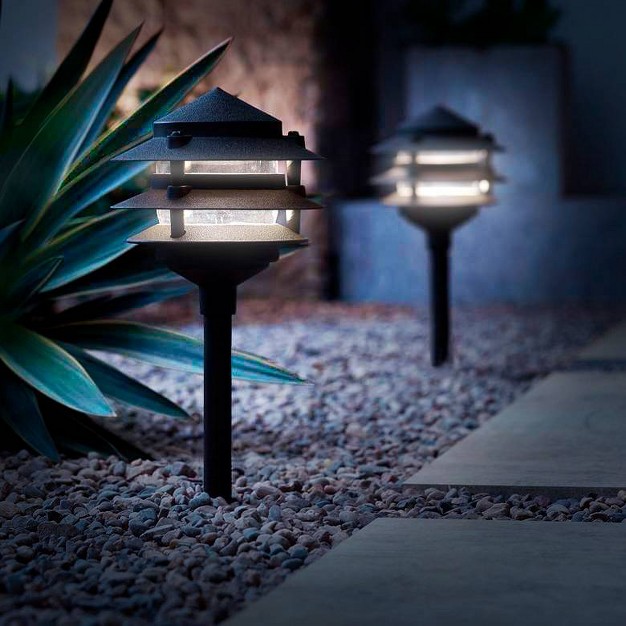 High Black Led Path Lights Set Of 2