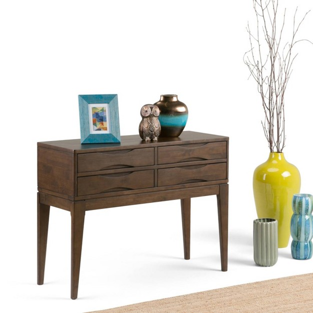 Pearson Solid Hardwood Hallway Console Table Walnut Brown Wyndenhall