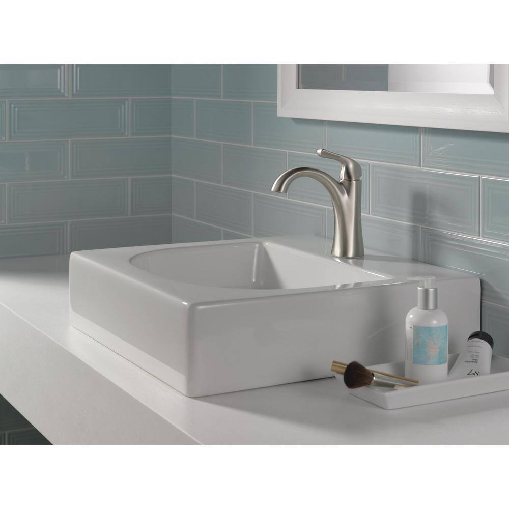 Delta Arvo Single Hole Single-Handle Bathroom Faucet in Spotshield Brushed Nickel 15840LF-SP