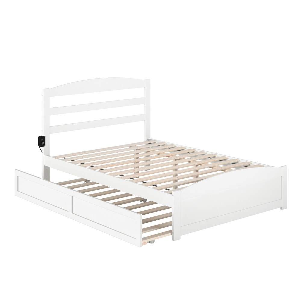 Warren Platform Bed with Footboard and Twin Trundle