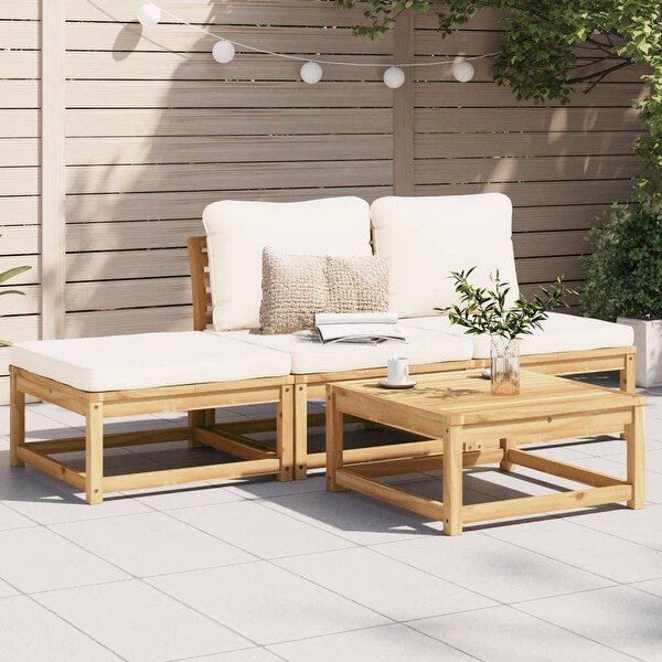 vidaXL Patio Sofa with Cushions 2Seater Outdoor Loveseat Solid Wood Acacia