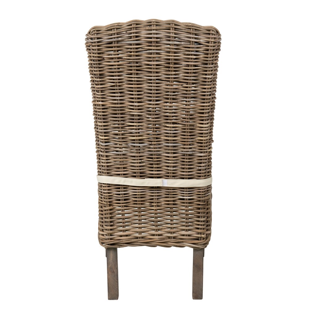 East at Main Natural Rattan Cushioned Dining Chairs (Set of 2)