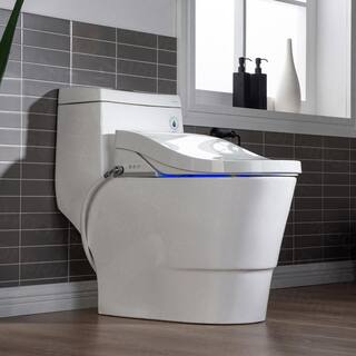 WOODBRIDGE Marsala 1-Piece 1.0 GPF1.6 GPF Dual Flush Elongated Toilet with Advance Smart Bidet Toilet in White HT0040