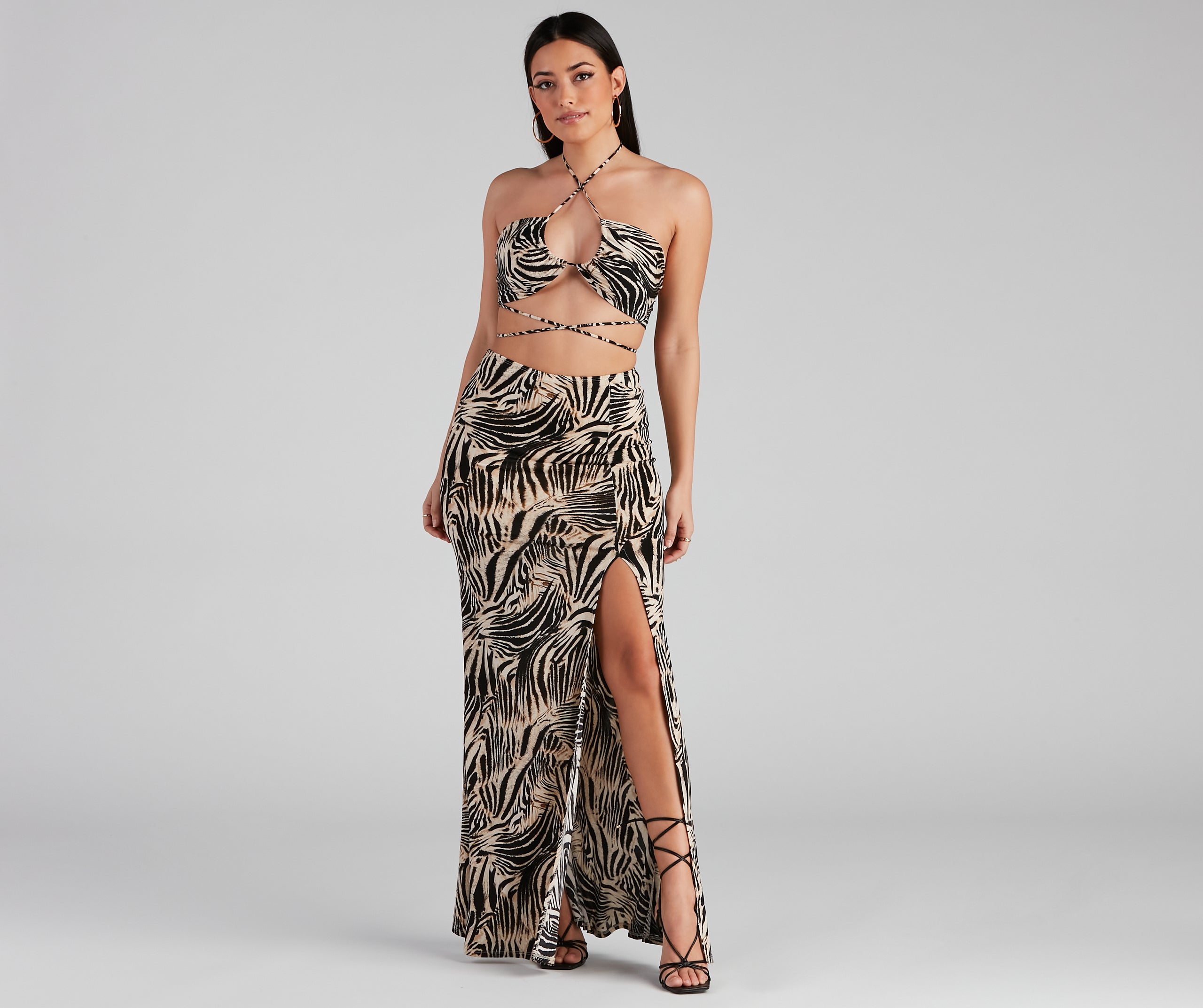 Wild Season Zebra Slit Maxi Skirt