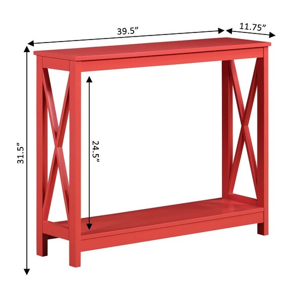 Oxford Console Table with Shelf， Coral