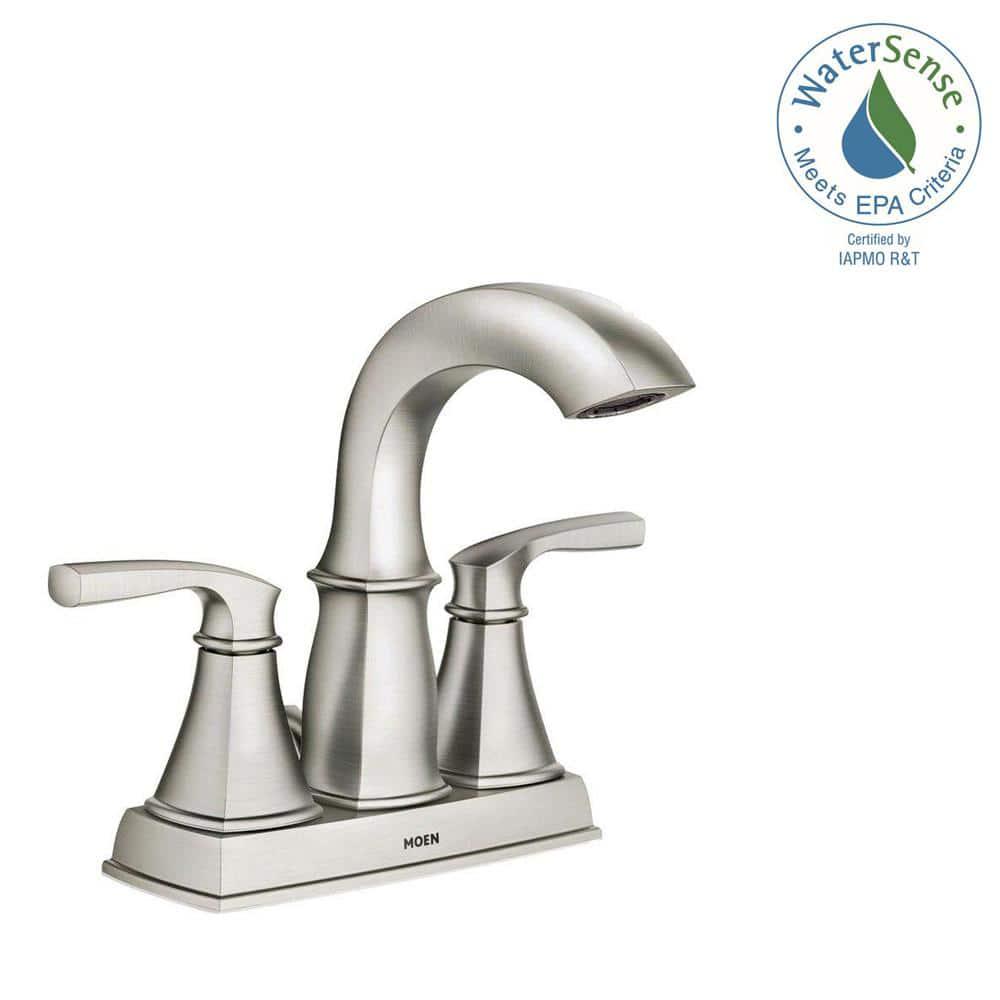 MOEN Hensley 4 in Centerset 2Handle Bathroom Faucet in Spot Resist Brushed Nickel