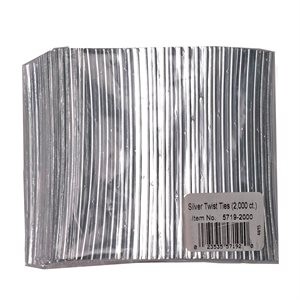 LorAnn Oils 5719 2000 Twist Ties  Silver 2000 pack