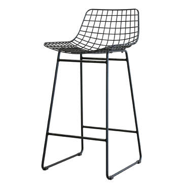 Metal wire bar/counter stool - black