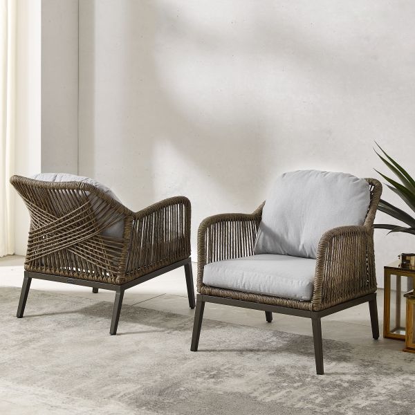 Haven 2Pc Outdoor Wicker Armchair Set