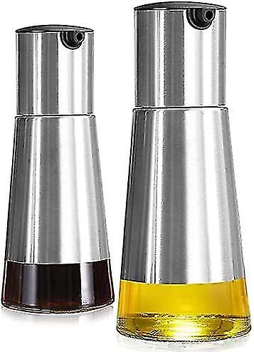 Olive Oil And Vinegar Dispenser Set， 2 Pack Olive Oil Dispenser Cruet With Elegant Glass Bottle And