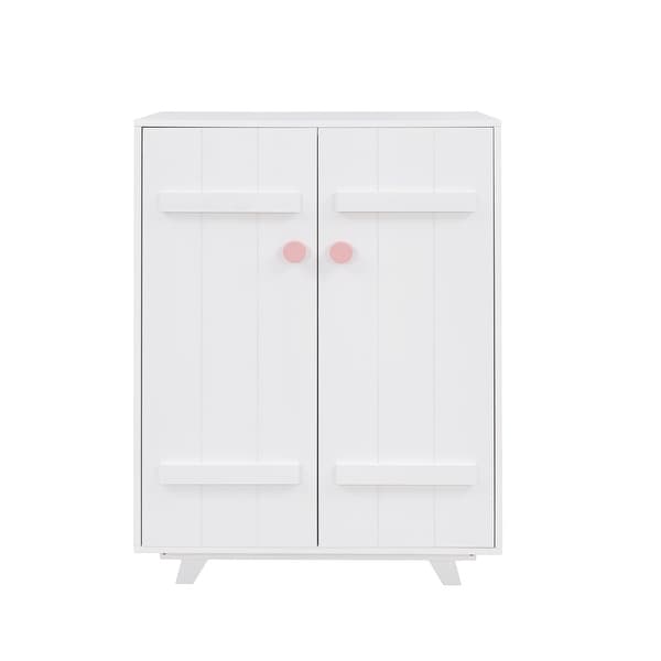 Wooden Wardrobe Cabinet with Hanging Rod - - 36798505