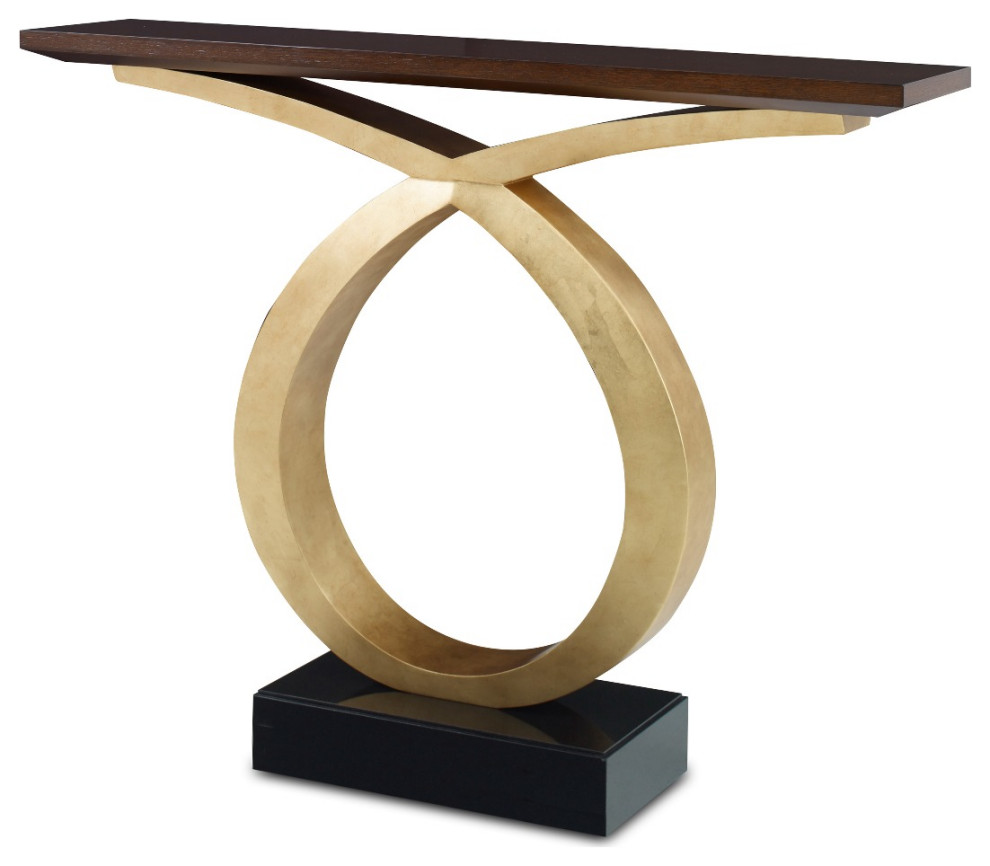 Ambella Home Collection Loophole Console Table  Gold   Contemporary   Console Tables   by GreatFurnitureDeal  Houzz