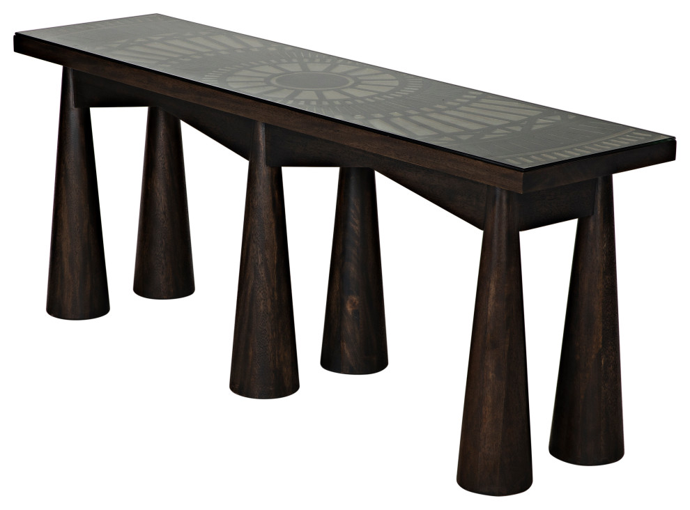 Tutankhamun Console  Ebony Walnut   Transitional   Console Tables   by Noir  Houzz