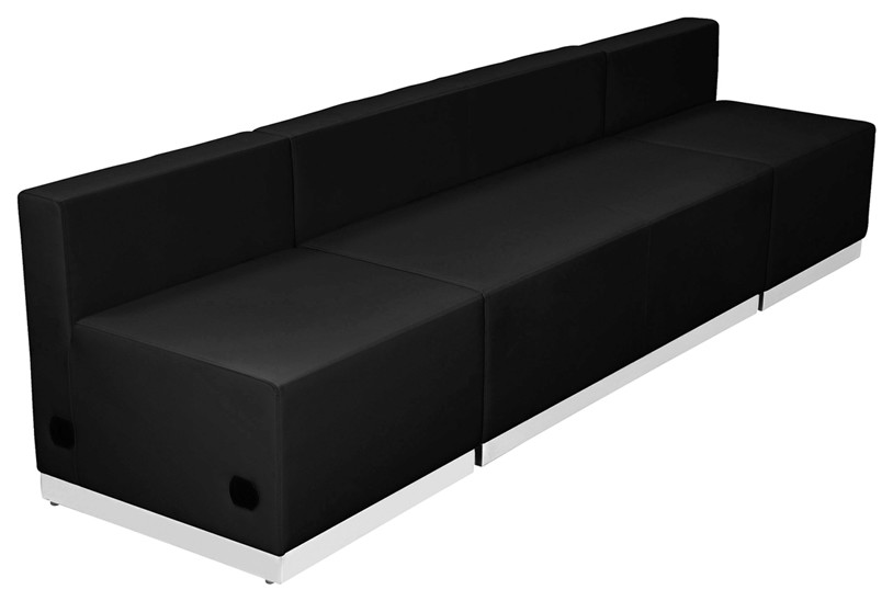 HERCULES Alon Series Black LeatherSoft Reception Configuration  3 Pieces   Contemporary   Sectional Sofas   by First of a Kind USA Inc  Houzz