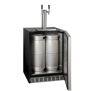 Kegco Dual Tap ADA Undercounter Kegerator with X-CLUSIVE Premium Direct Draw Kit - Right Hinge HK48BSA-2