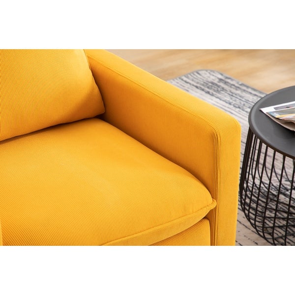 Swivel Round Accent Chair Lounge Sofa for Livingroom， Musterd yellow