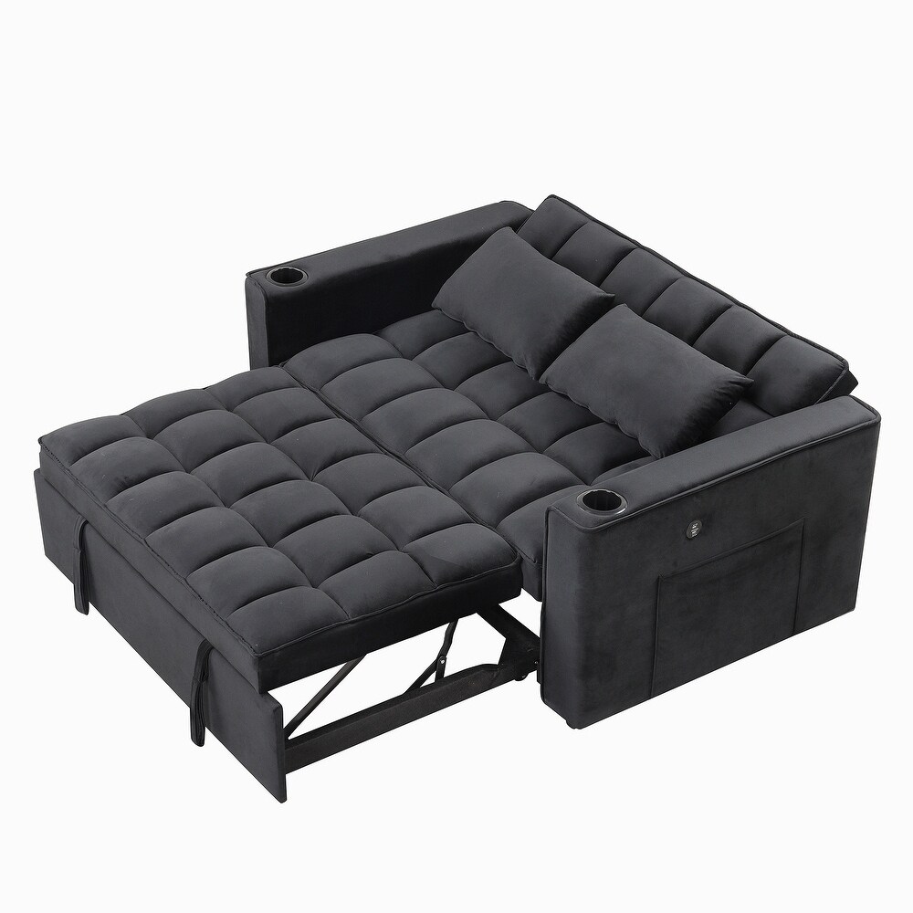 Sofa Bed with Cup Holder and USB Port