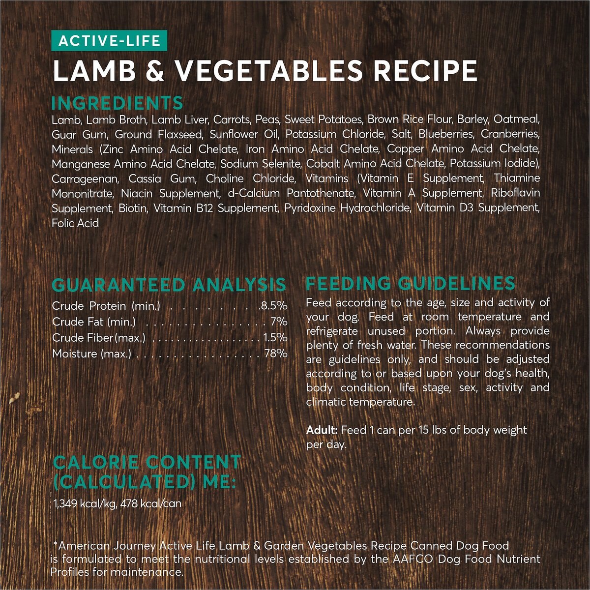 American Journey Lamb and Vegetables Recipe Canned Dog Food