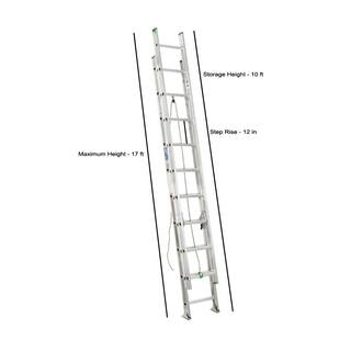 Werner 20 ft. Aluminum Extension Ladder with 225 lbs. Load Capacity Type II Duty Rating D1220-2