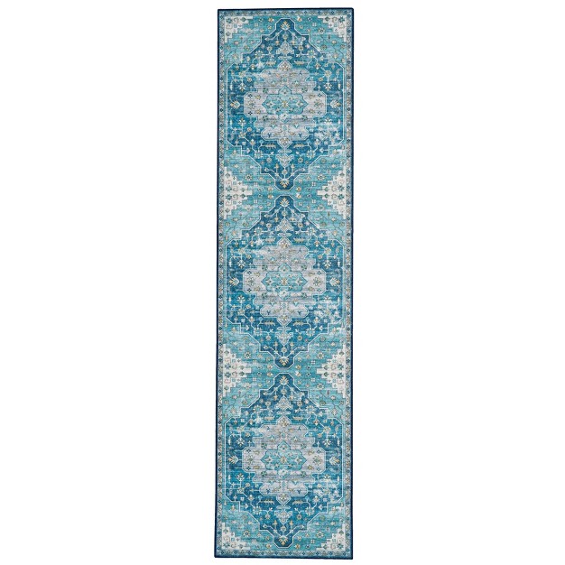 Washable Sariah Rug Teal ivory Linon