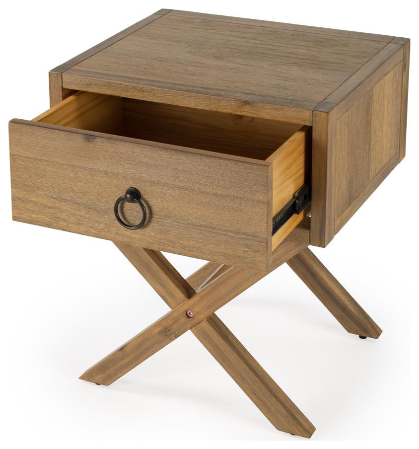 Butler Lark Natural Wood End Table   Contemporary   Accent Chests And Cabinets   by BisonOffice  Houzz