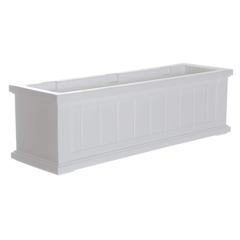 Mayne Cape Cod 36 in. x 11 in. Self-Watering White Polyethylene Window Box 4840-W