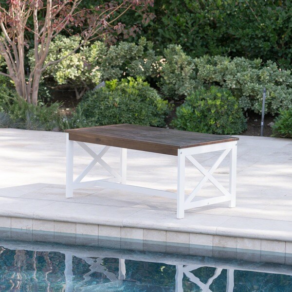 Ivan Outdoor Rectangle Wood Coffee Table by Christopher Knight Home