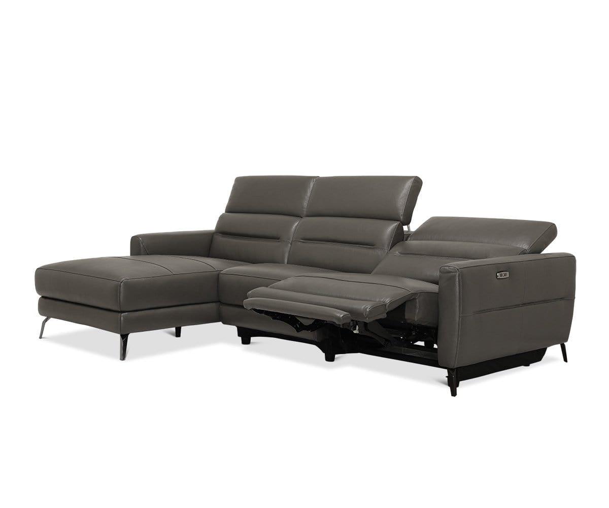 Vetali Leather Power Reclining Left Sectional