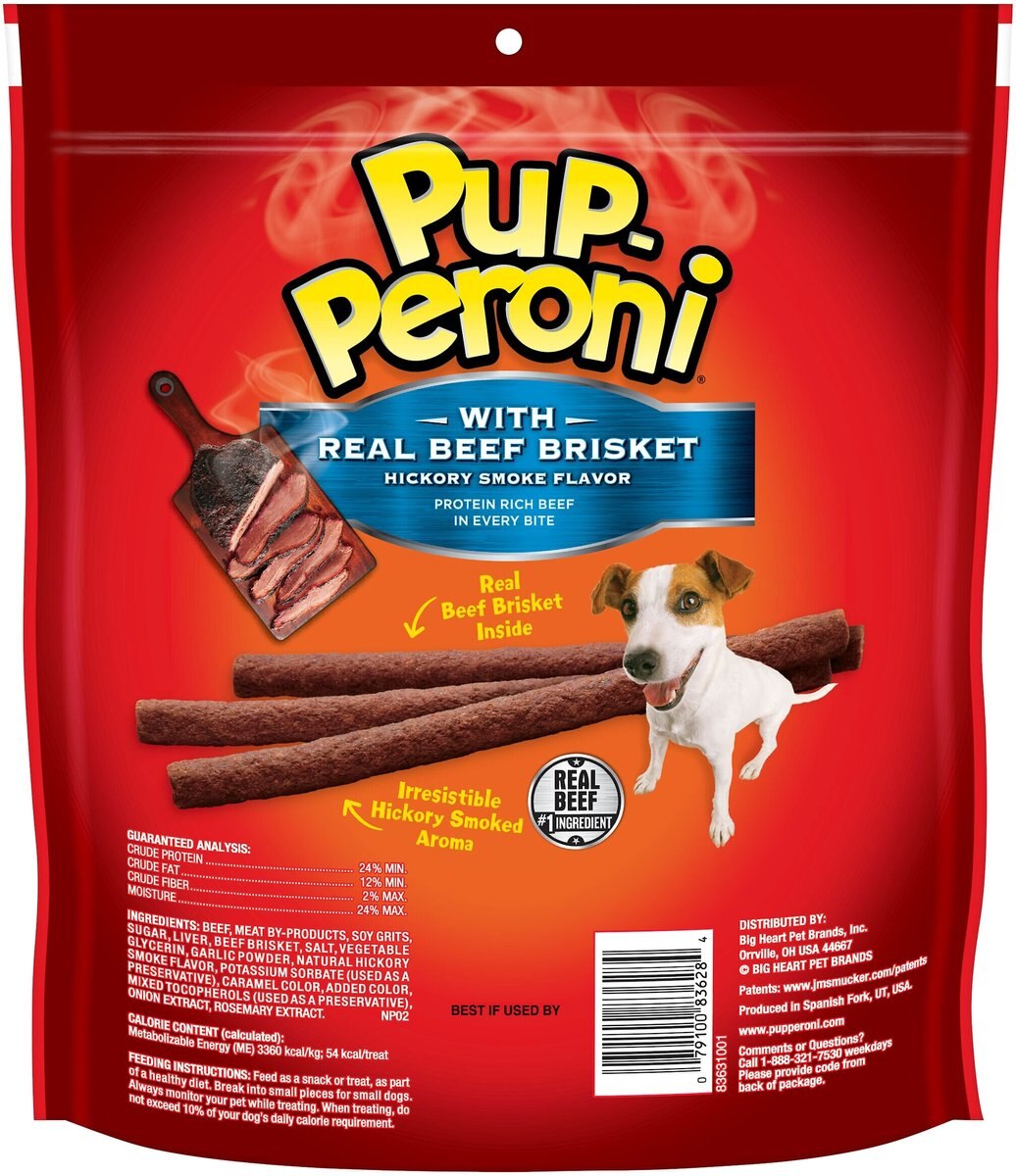 Pup-Peroni Real Beef Brisket Hickory Smoke Flavor Dog Treats， 25-oz bag