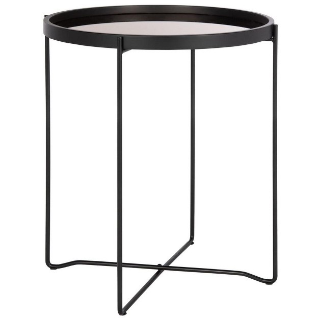 Ruby Small Tray Accent Table Rose Gold black Safavieh