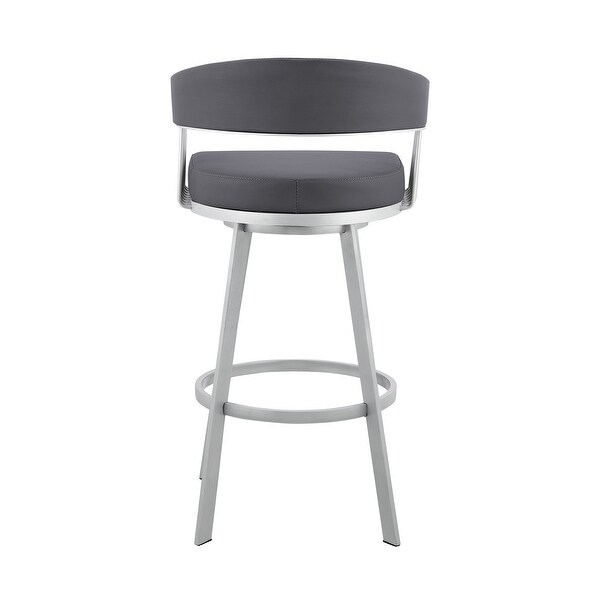 Bronson Modern Swivel Counter/Bar Stool in Faux Leather and Metal