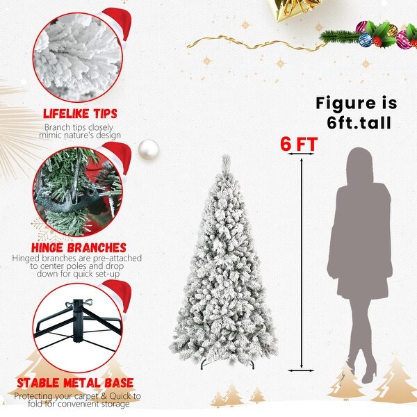 4ft9ft PVC/PE Mixed Flocked Christmas Tree – Natural Look and Easy Setup