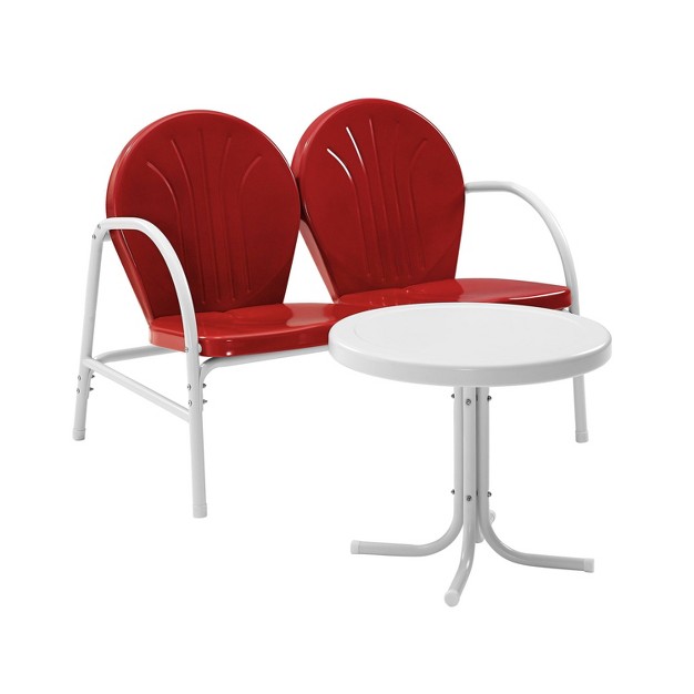 Griffith 3pc Outdoor Conversation Set Red Crosley