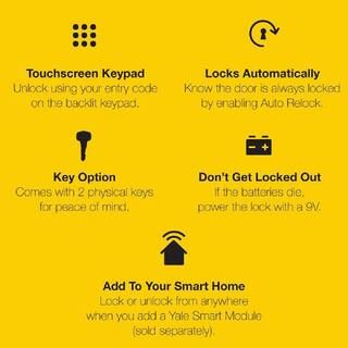 Yale Assure Lever Satin Nickel Lock with Touchscreen Keypad YRL226-NR-619