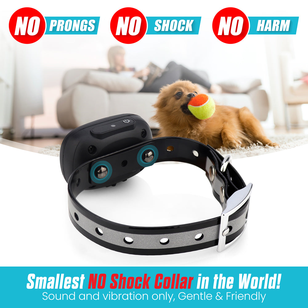 Exuby Tiny NO Shock Collar for Small Dogs 5-15lbs - Uses Vibration and Sound to Train Instead of Shock