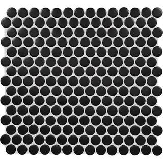 Daltile Restore Black 11 in. x 10 in. Glazed Ceramic Penny Round Mosaic Tile (0.83 sq. ft.Each) RE21PNYRNMSCCMT