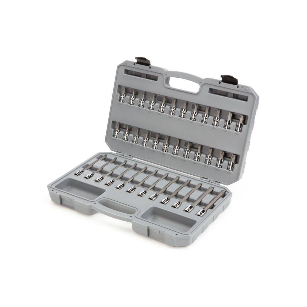 TEKTON SHB91308 3/8 in. Drive Torx and Tamper-Resistant Torx Bit Socket Set (36-Piece)